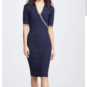 PARKER Women's Monty Short Sleeve
V-Neck Fitted Midi Knit Dress Medium